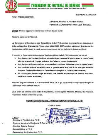 Nouvelle réglementation vestimentaire pour la Primus Ligue
