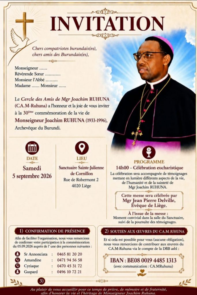 Monseigneur Ruhuna Joachim: A Legacy of Faith and Development in Ruyigi